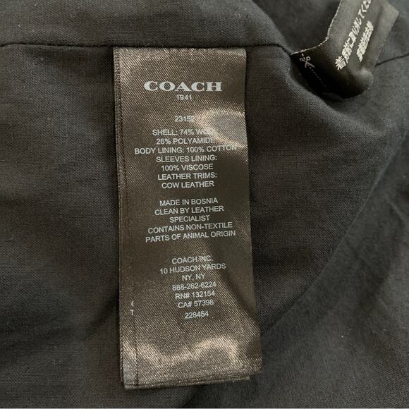 NEW Coach 1941 Military Patch Naval Coat (Sz 2) Wool-Blend Double Breasted Black - Picture 16 of 16